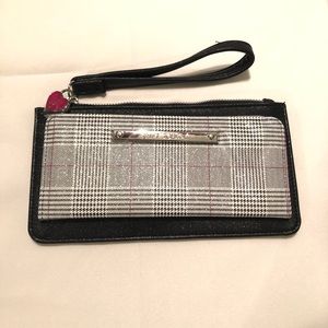 Betsey Johnson sparkling plaid wristlet